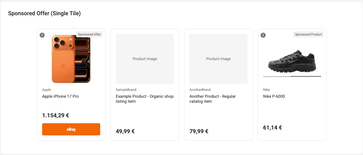 Sponsored Offers / Products preview